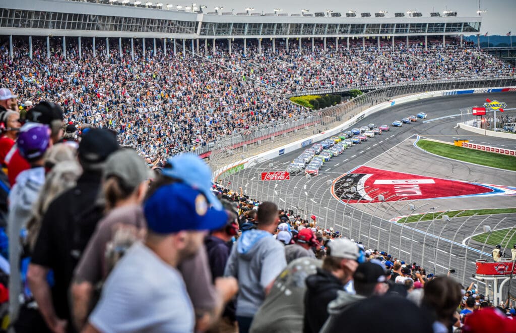 Packed stands at auto racing event
