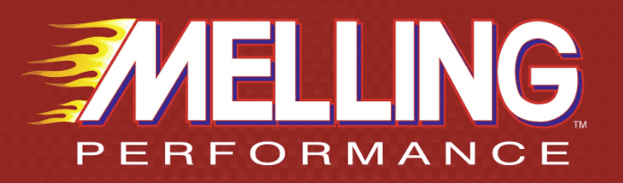 Melling Performance logo with flame design.