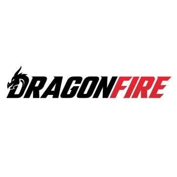 DragonFire logo with stylized dragon design.